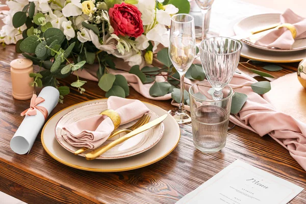 Beautiful Table Setting Wedding Celebration — Stock Photo, Image