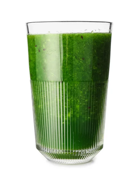 Glass Tasty Green Juice Isolated White Background — Stock Photo, Image