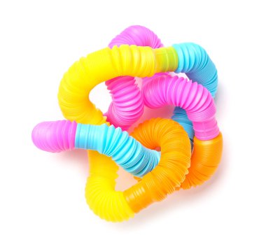 Beyaz arka planda farklı renkli pop tüpleri