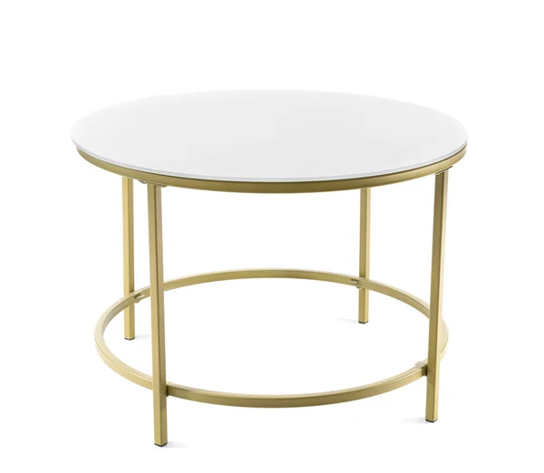 Golden Coffee Table White Background — Stock Photo, Image