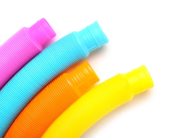 Verschiedene Bunte Pop Tubes Auf Weißem Hintergrund — Stockfoto