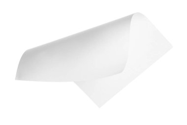 Beyaz arkaplanda boş uçan kağıt sayfası