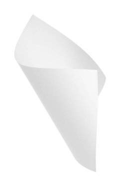 Beyaz arkaplanda boş uçan kağıt sayfası