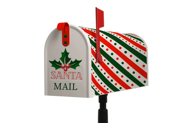 Mail Box Santa White Background — Stock Photo, Image