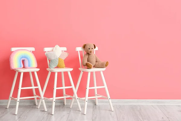 Chairs Cute Toys Color Wall Room — Stock Photo, Image