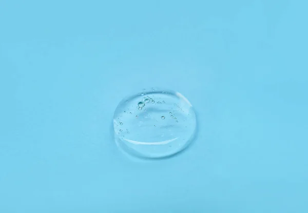 Drop Liquid Transparent Gel Bubbles Blue Background — 스톡 사진