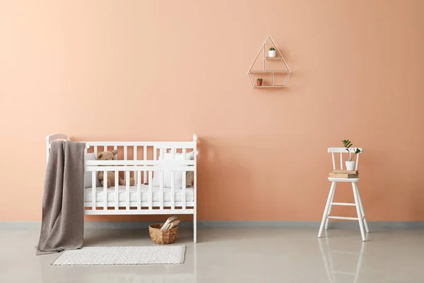 Stylish Children Room Crib Color Wall — Stockfoto