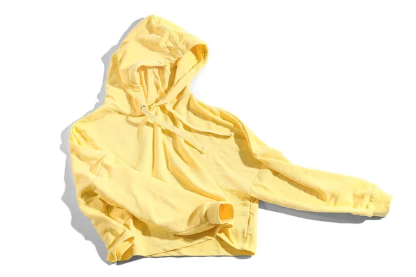 Yellow Hoodie White Background — Stock Photo, Image