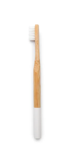 Spazzolino Bambù Sfondo Bianco — Foto Stock