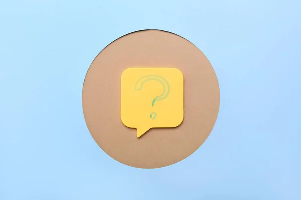 Sticky Note Question Mark Color Background — Stock Photo, Image