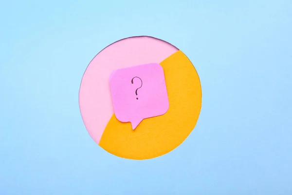 Pink Sticky Note Question Mark Color Background — Stockfoto