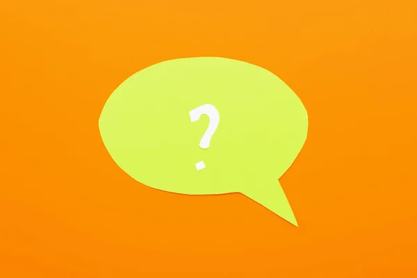 Speech Bubble Question Mark Orange Background — 스톡 사진