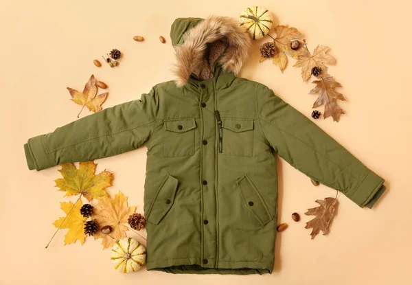 Warm Jacket Autumn Decor Color Background — ストック写真