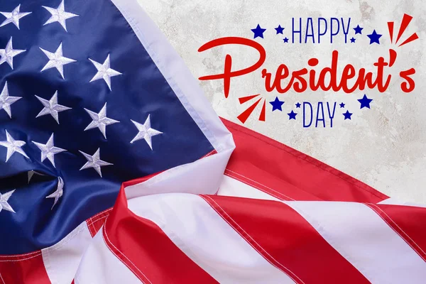 Gratulationskort För Happy President Day Med Nationell Flagga Usa — Stockfoto