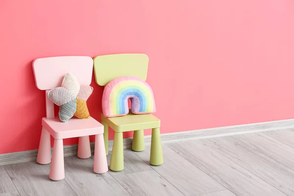 Child Chairs Toys Color Wall — Stock Photo, Image