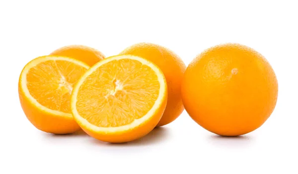 Fresh Ripe Cut Oranges White Background — Fotografia de Stock