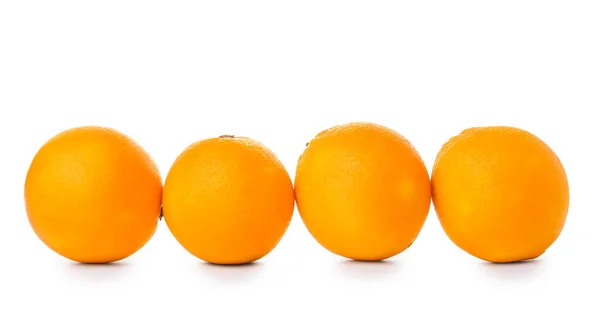 Érett Friss Narancs Fehér Háttér — Stock Fotó