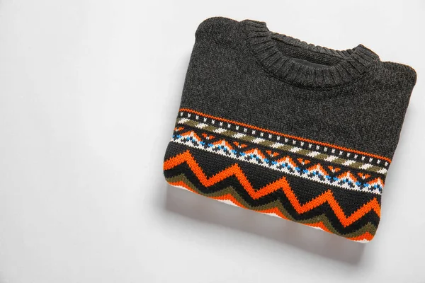 Dark Sweater Stylish Pattern Grey Background — Stockfoto