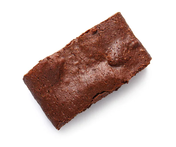 Piece Tasty Chocolate Brownie Isolated White Background — Stock Photo, Image