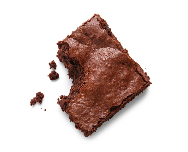 Tasty Chocolate Brownie Isolated White Background — Zdjęcie stockowe