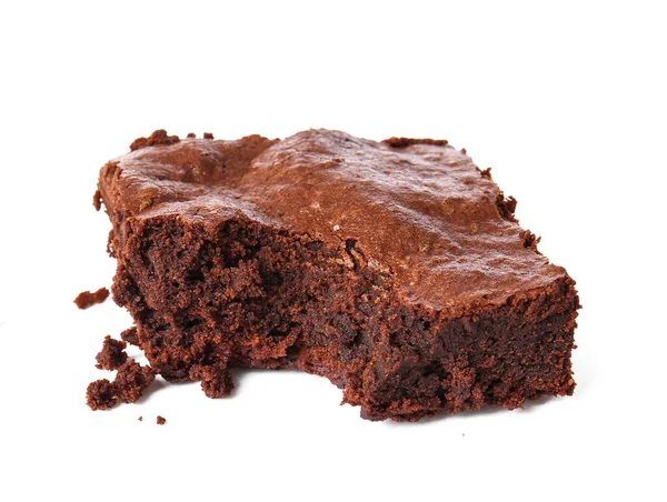 Piece Tasty Chocolate Brownie Isolated White Background — Foto Stock