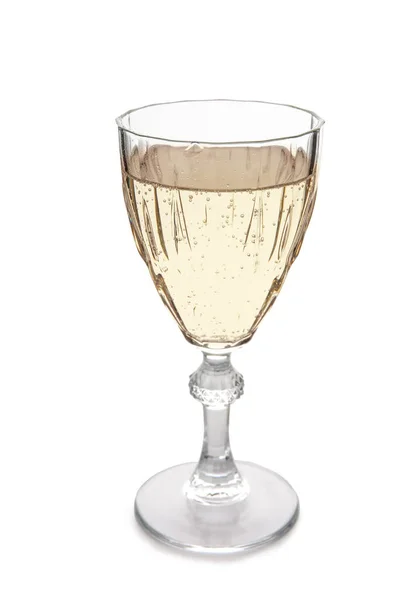 Bellissimo Bicchiere Champagne Sfondo Bianco — Foto Stock
