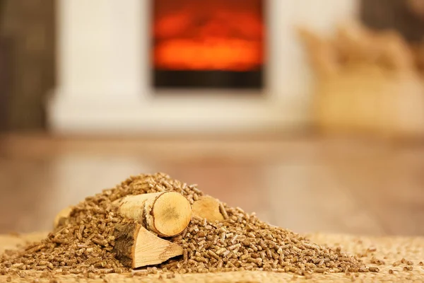 Pellets Woods Living Room Closeup — Stock Photo, Image