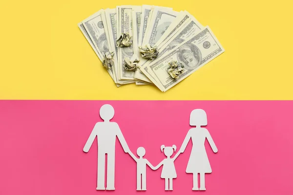 Money Figure Family Color Background — Stock Fotó