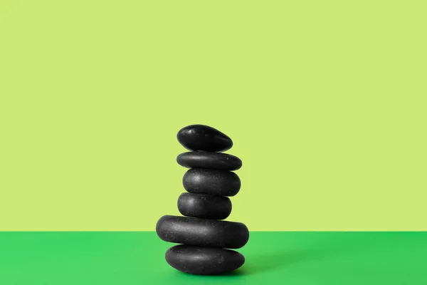 Stacked Spa Stones Color Background — 图库照片