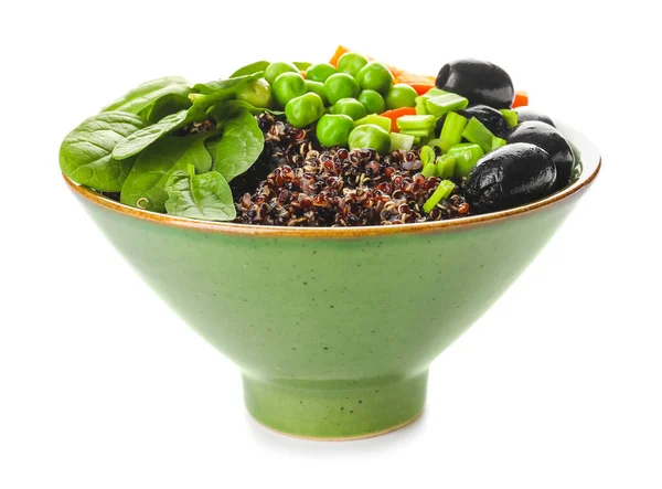 Healthy Quinoa Bowl Vegetables White Background — Stock Photo, Image