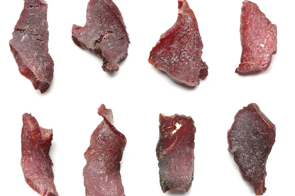 Spicy Beef Jerky White Background — Stock Photo, Image