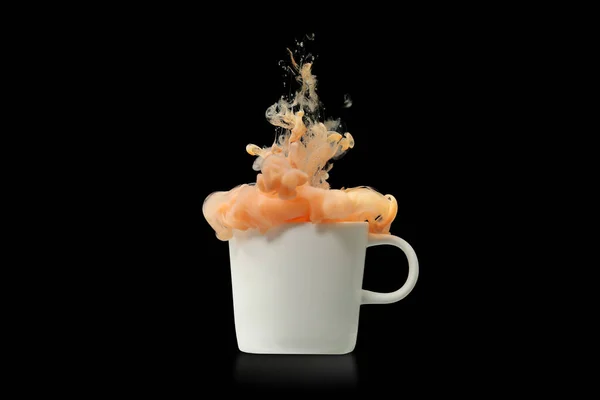 Coffee Cup Splash Paint Dark Background — Stock Photo, Image
