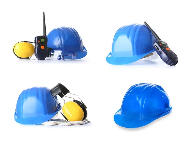 Set Safety Equipment Radio Transmitters White Background — Photo