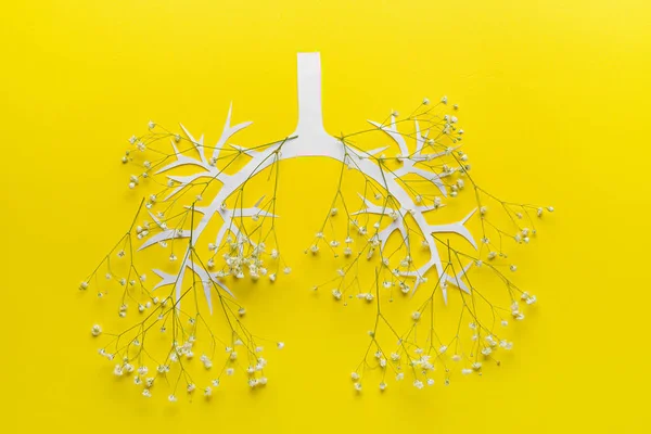 Human Lungs Made Flowers Color Background — 스톡 사진