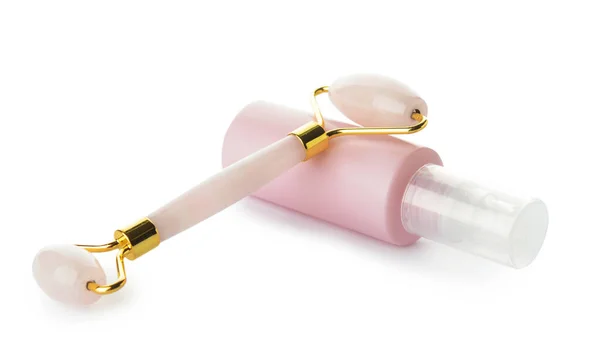 Face Massage Roller Cosmetic Product White Background — Stock Photo, Image