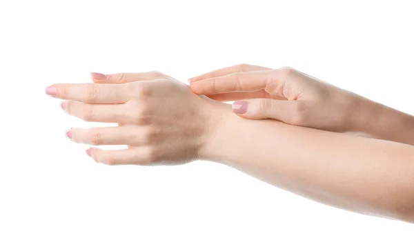 Female Hands Isolated White — Stock Photo, Image