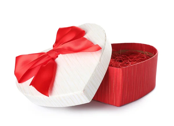 Gift Box Valentine Day White Background — Stockfoto