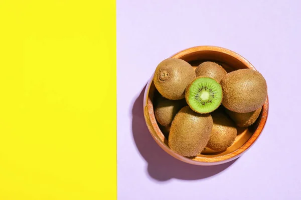 Fresh Cut Kiwi Color Background — Stock Photo, Image