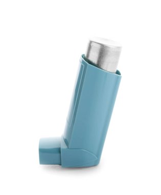 astım inhaler beyaz zemin üzerine