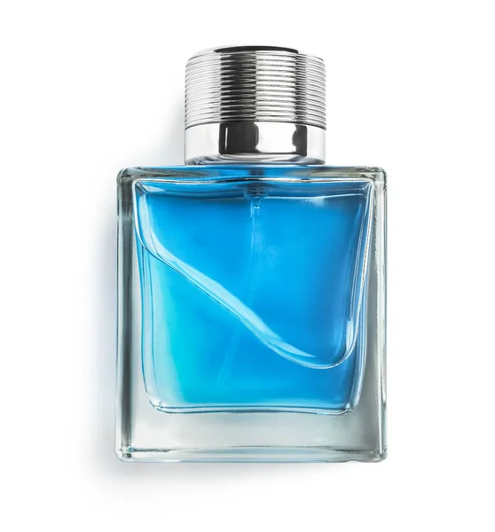Botella Perfume Sobre Fondo Blanco — Foto de Stock