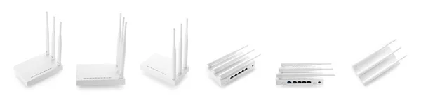 Moderno Router Sfondo Bianco — Foto Stock