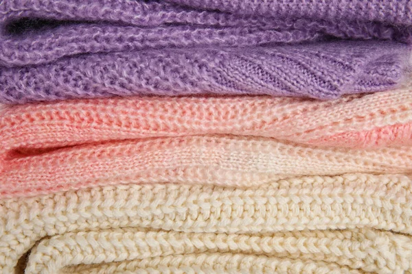 Texture Stylish Baby Sweaters Closeup — Stock Photo, Image