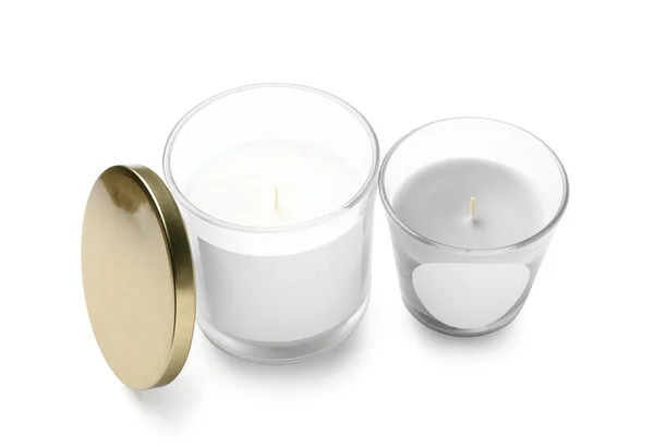 Aromatic Candles Isolated White Background — Stock Photo, Image