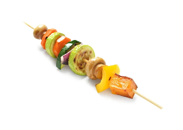 Skewer Med Grönsaker Vit Bakgrund — Stockfoto