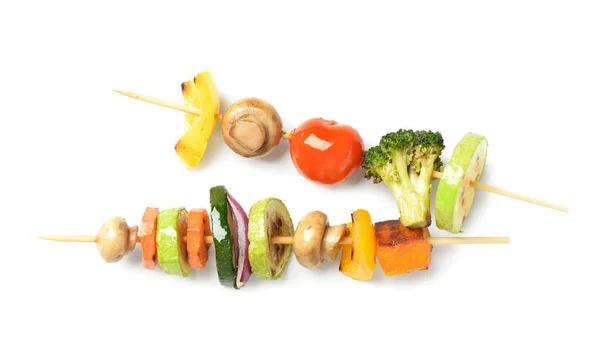 Skewers Vegetables White Background Royalty Free Stock Images
