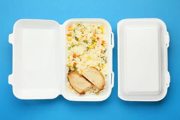 Lunch Boxes Food Color Background — Stock Photo, Image