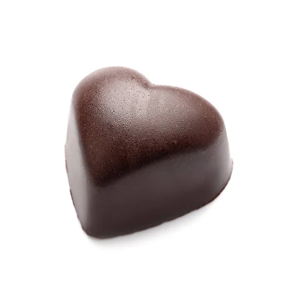 Tasty Heart Shaped Candy White Background — Stock Photo, Image