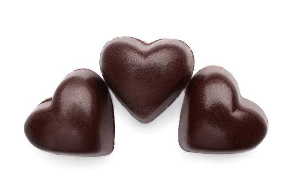 Sabrosos Caramelos Forma Corazón Sobre Fondo Blanco — Foto de Stock