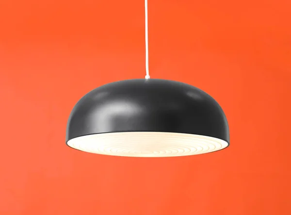 Lampe Suspendue Élégante Sur Fond Orange — Photo