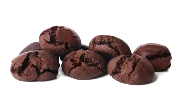 Smaklig Choklad Brownie Cookies Isolerad Vit Bakgrund — Stockfoto